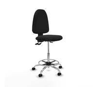 Taburete aýna as similpiel negro base cromada ruedas autofrenantes 50