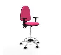 Taburete aýna as similpiel rosa brazos 1d base cromada ruedas autofre