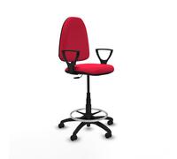 Taburete aýna cp bali rojo brazos fijos base poliamida ruedas autofre