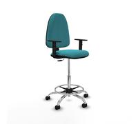 Taburete aýna cp bali turquesa brazos 1d base cromada ruedas nailon 5