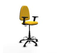 Taburete aýna cp similpiel amarillo brazos 2d base poliamida ruedas a