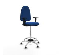 Taburete aýna cp similpiel azul brazos 1d base cromada topes