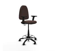 Taburete aýna cp similpiel marrón oscuro brazos 2d base poliamida ru