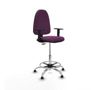 Taburete aýna cp similpiel morado brazos 1d base cromada topes