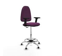 Taburete aýna cp similpiel morado brazos 2d base cromada topes