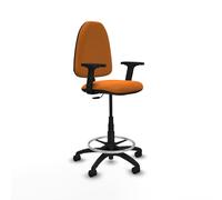 Taburete aýna cp similpiel naranja brazos 2d base poliamida ruedas na