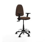 Taburete aýna cpdm bali marrón oscuro brazos 2d base poliamida rueda