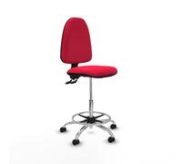 Taburete aýna cpdm bali rojo base cromada ruedas engomadas 50mm