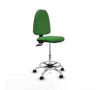 Taburete aýna cpdm bali verde base cromada ruedas nailon 50mm