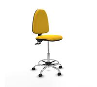 Taburete aýna cpdm similpiel amarillo base cromada ruedas engomadas 5