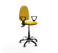 Taburete aýna cpdm similpiel amarillo brazos fijos base poliamida top