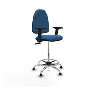 Taburete aýna cpdm similpiel azul claro brazos 2d base cromada topes