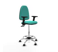 Taburete aýna cpdm similpiel turquesa brazos 2d base cromada ruedas e
