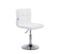 Taburete bajo palma v2 simil cuero blanco 49x44x74 cm