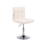 Taburete bajo palma v2 simil cuero crema 49x44x74 cm