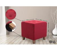 Taburete bajo pharao tela rojo 45x45x46 cm