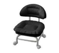 Taburete bajo rodante con respaldo, silla pequeña con ruedas silenciosas de | Asiento bajo con respaldo para tienda, garaje, biblioteca, estudio, oficina, limpieza, pedicura, manualidades