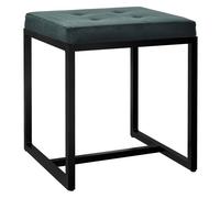Taburete barci con marco negro terciopelo verde 40x40x48 cm