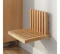 Taburete cambiador de zapatos plegable - Asiento de ducha plegable delgado de madera, diseño que ahorra espacio con montaje fijo para sala de estar y baño