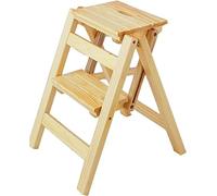 Taburete compacto de madera con superficie antideslizante, escalera plegable de 2 escalones para cocina y baño, reposapiés de seguridad multifuncional portátil para llegar a estantes altos y asientos