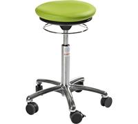 Taburete con asiento de colchón neumático tapizado de piel sintética