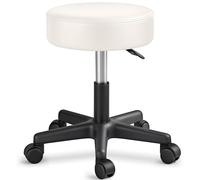 Taburete con ruedas altura regulable salón de belleza cosmética masaje beige