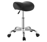 Taburete con ruedas, con capacidad de carga de 226.8 kg, altura ajustable, asiento ergonómico de cuero sintético (PU), silla giratoria de 360° para salones de belleza, spas, bares, hogares, centros mé