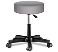 Taburete con ruedas giratorio 360° gris