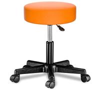 Taburete con ruedas giratorio 360° naranja