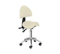 Taburete con ruedas para estética - 550-690 mm - 150 kg - Beis | physa