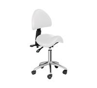 Taburete con ruedas para estética - 550-690 mm - 150 kg - Blanco | physa