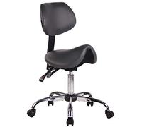 Taburete con ruedas stuttgart simil cuero gris 58x58x88 cm