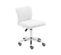 Taburete con ruedas y respaldo - 45 - 59 cm - 150 kg - blanco | physa