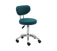Taburete con ruedas y respaldo - 46 - 60 cm - 150 kg - turquesa | physa