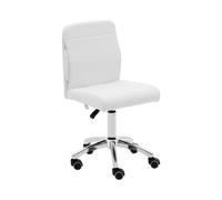 Taburete con ruedas y respaldo - 48 - 62 cm - 150 kg - blanco | physa