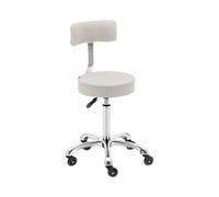 Taburete con ruedas y respaldo - 530 - 710 mm - Beis | physa