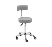 Taburete con ruedas y respaldo - 530 - 710 mm - Gris oscuro | physa