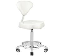 Taburete cosmético blanco con reposapiés Azzurro 156f