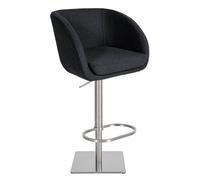 Taburete de bar gambo con funda de fieltro antracita 54x58x88 cm
