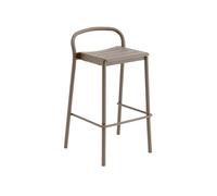 Taburete de Bar Linear de Acero, 75 Cm, Color Topo