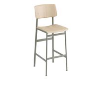 Muuto Taburete bar Loft Oak-alto-dusty green base de acero