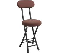 Taburete de bar plegable portátil con cojín trasero y reposapiés, cómoda silla de altura de mostrador para bar, cafetería, cocina, diseño que ahorra espacio, fácil de transportar