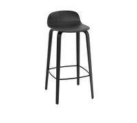 Taburete de Bar Visu con Base de Madera Negro Alt. 88,5