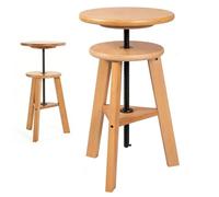 Taburete de dibujo de madera, 48 - 65 cm, altura regulable, taburete de madera de haya