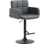 Taburete de diseño - Taburete - Asiento cómodo para el uso diario, tapizado en cuero sintético | Color: Gris | Color base: