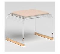 Taburete de ducha acrílico con asiento acolchado, asiento de baño transparente para baño, no requiere montaje
