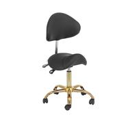 Taburete de estética - 51 - 65 cm - 150 kg - negro/dorado | physa