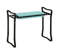 Taburete de jardín Outsunny, asiento plegable para jardinería con cojín de acero EVA, negro y verde