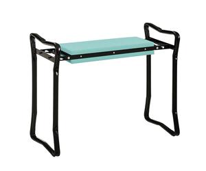 Taburete de jardín Outsunny, asiento plegable para jardinería con cojín de acero EVA, negro y verde