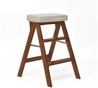 Taburete de madera, taburete alto de cocina - Silla plegable multifuncional, silla sencilla, banco para adultos, taburete para el hogar, taburete de madera maciza, reposapiés, taburete (gris)